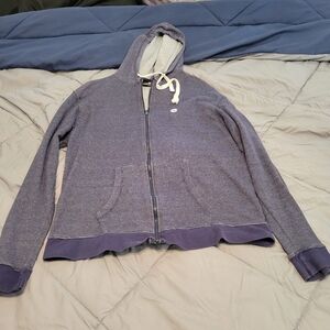 Airwalk Navy and Cream Striped Long Sleeve Hoodie